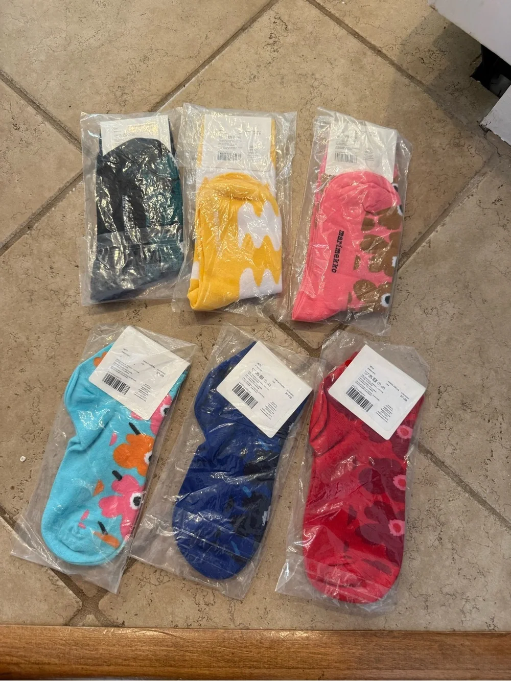 Marimekko Patterned Crew Socks - Assorted Colors